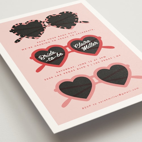 This is a rose bachelorette party invitations with standard by Hudson meet Rose called bachelorette sunnies printing on signature in standard