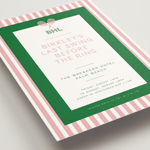This is a kelly bachelorette party invitations with standard by Jenna Holcomb called love all printing on signature in standard