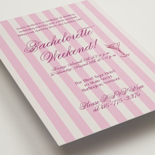 This is a peony bachelorette party invitations with standard by Jennifer Elizabeth Johnson called sip and sway printing on signature in standard