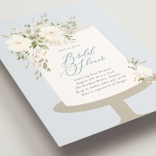 This is a winter bridal shower invitations with foil pressed by Itsy Belle Studio called bridal cake printing on signature in standard