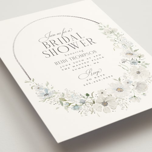 This is a bluebell bridal shower invitations with foil pressed by Itsy Belle Studio called gorgeous printing on signature in standard