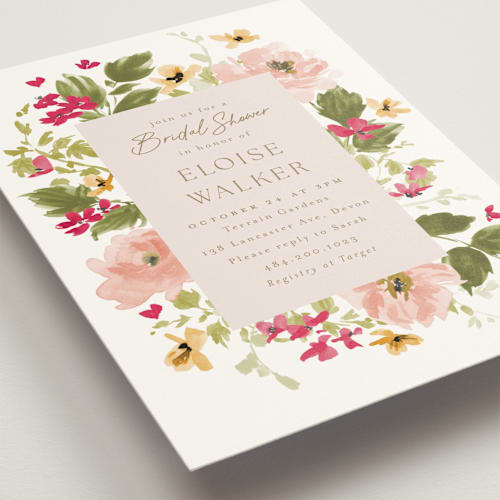 This is a carnation bridal shower invitations with standard by Everett Paper Goods called felicity printing on signature in standard