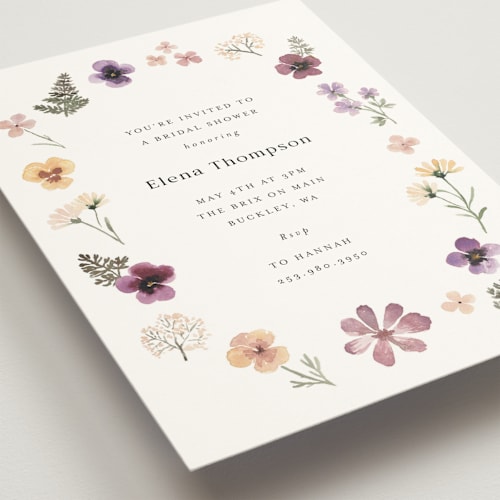 This is a flat bridal shower invitations with standard by Itsy Belle Studio called beijos printing on signature in standard
