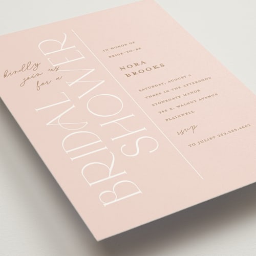This is a wildflower bridal shower invitations with standard by Pixel and Hank called pretty in pink printing on signature in standard