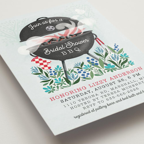 This is a pepper bridal shower invitations with standard by Paper Sun Studio called red hot bbq printing on signature in standard