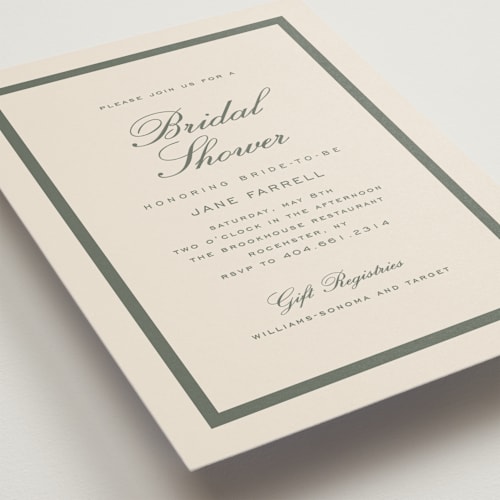 This is a rosemary bridal shower invitations with standard by Stacey Meacham called prep club printing on signature in standard