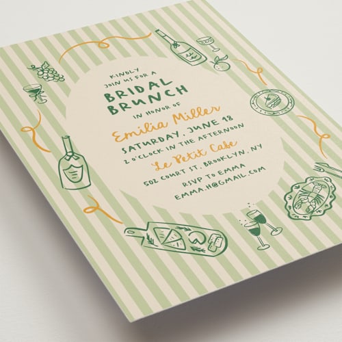 This is a garden bridal shower invitations with standard by Elly called sunny brunch printing on signature in standard