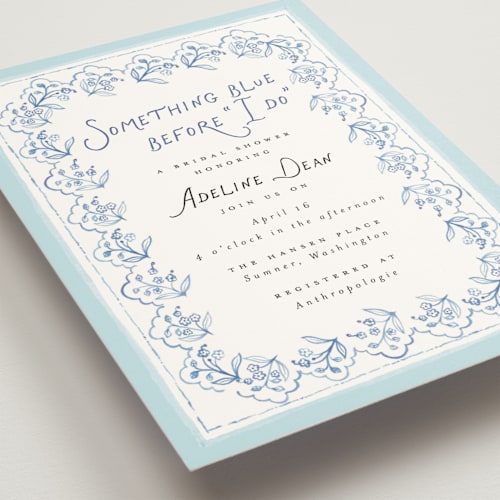 This is a frost bridal shower invitations with standard by Itsy Belle Studio called clara printing on signature in standard