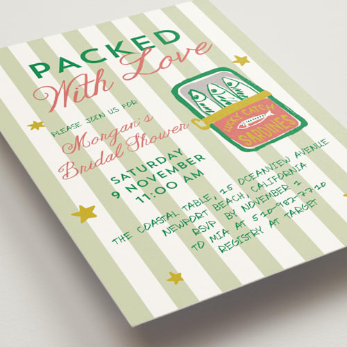 This is a meadow bridal shower invitations with standard by Cass Loh called packed with love printing on signature in standard