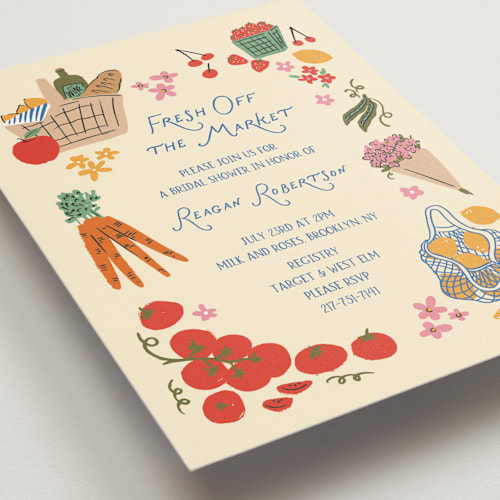 This is a vanilla bridal shower invitations with standard by Jenna Holcomb called freshly off the market printing on signature in standard