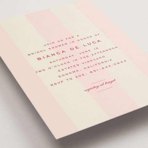 This is a ballet fragola bridal shower invitations with standard by Megan Davis called campania printing on signature in standard