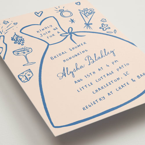 This is a royal bridal shower invitations with standard by chocomocacino called chomchom printing on signature in standard