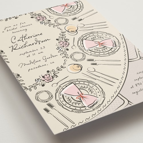 This is a champagne bridal shower invitations with standard by Ana de Sousa called gathering joy printing on signature in standard