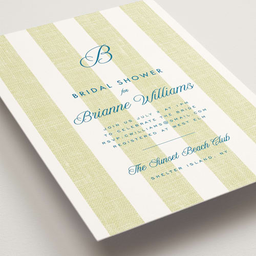 This is a lime bridal shower invitations with standard by Kelly Schmidt called coastal printing on signature in standard