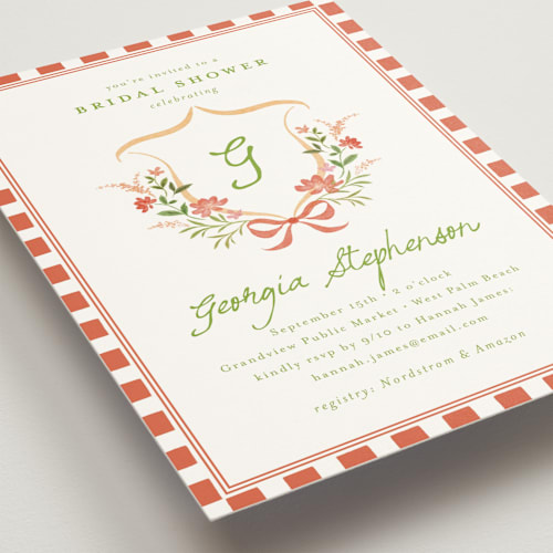 This is a sunset bridal shower invitations with standard by Melanie Kosuge called grandview printing on signature in standard