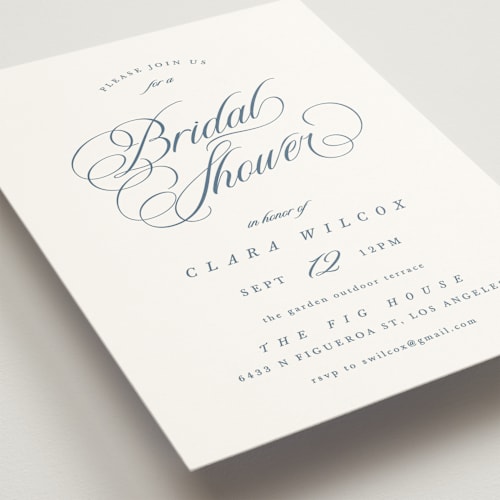 This is a coastal bridal shower invitations with standard by Kelly Schmidt called clara printing on signature in standard