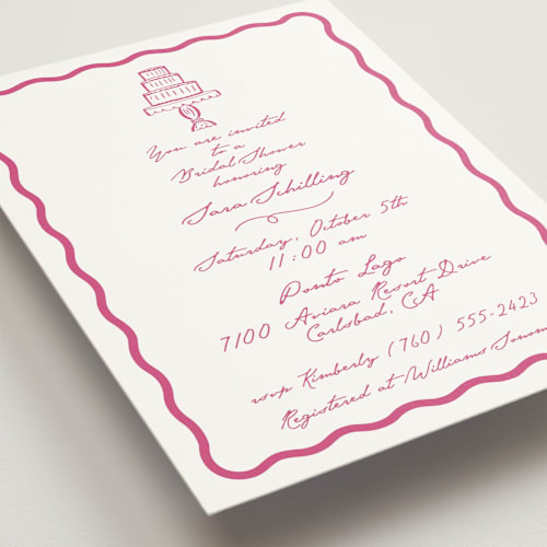 This is a azalea bridal shower invitations with standard by Tina Faselli called le cake printing on signature in standard