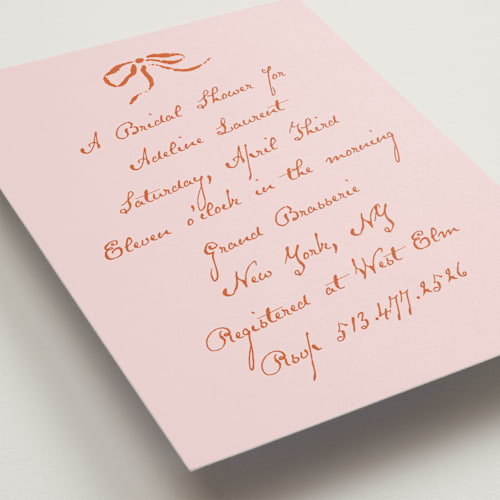 This is a poppy bridal shower invitations with standard by Susan Zinader called classique printing on signature in standard