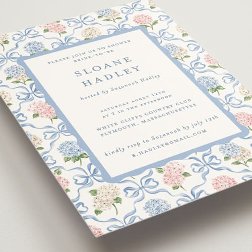 This is a cloud bridal shower invitations with standard by Sarah Knight called martha printing on signature in standard