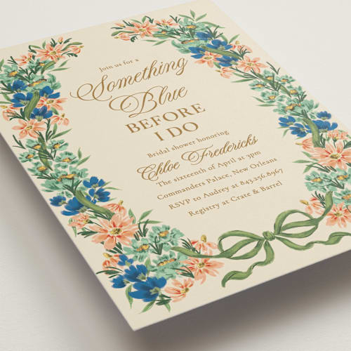 This is a emerald bridal shower invitations with standard by Jackie Crawford called hidcote printing on signature in standard