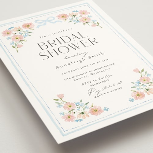 This is a cornflower bridal shower invitations with standard by Itsy Belle Studio called brianna printing on signature in standard