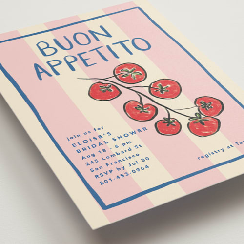 This is a peony bridal shower invitations with standard by Creo Study called cena printing on signature in standard