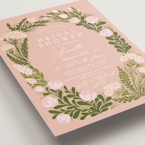 This is a rose bridal shower invitations with standard by Paper Sun Studio called floral harvest printing on signature in standard