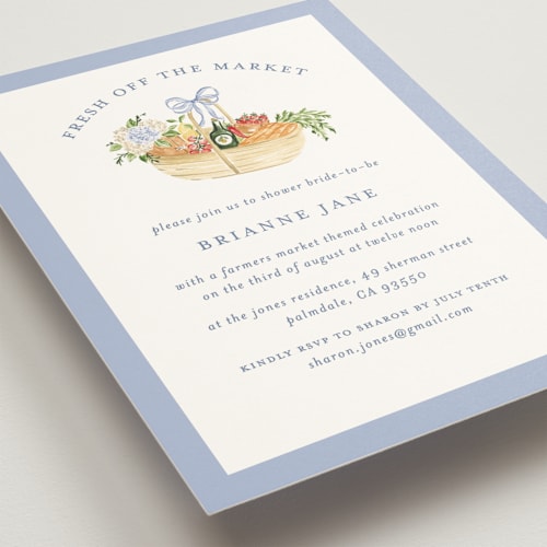 This is a hydrangea bridal shower invitations with standard by Sarah Knight called market printing on signature in standard