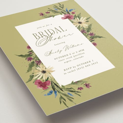 This is a citrus bridal shower invitations with standard by Kate Ahn called susie printing on signature in standard