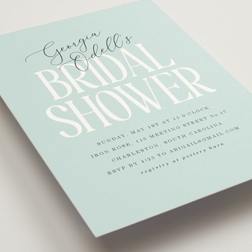 This is a sky bridal shower invitations with standard by Baumbirdy called note printing on signature in standard