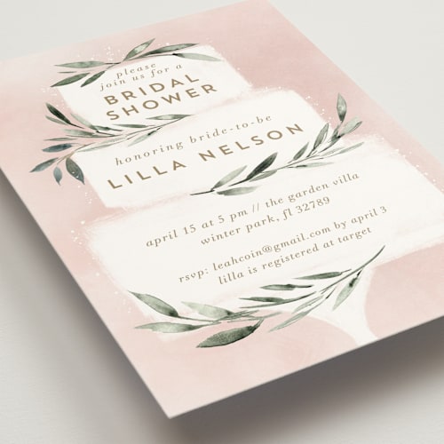 This is a blush bridal shower invitations with standard by Petra Kern called sweet bride printing on signature in standard