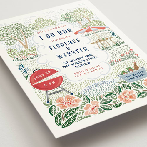 This is a ketchup bridal shower invitations with standard by Paper Sun Studio called backyard bbq printing on signature in standard