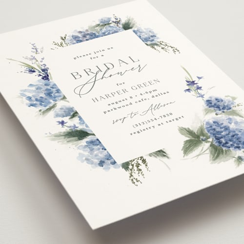This is a sky bridal shower invitations with standard by Kate Ahn called english garden printing on signature in standard