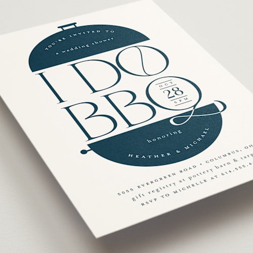 This is a water bridal shower invitations with standard by Heather Schertzer called i do bbq grill printing on signature in standard