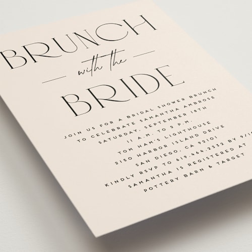 This is a ecru bridal shower invitations with standard by Erica Krystek called bridal brunch printing on signature in standard