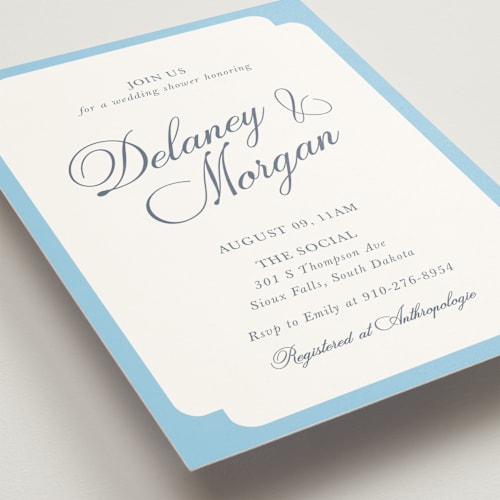 This is a aquatic bridal shower invitations with standard by Cass Loh called classic bold border printing on signature in standard