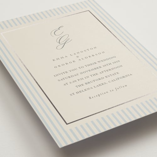 This is a provincial foil stamped wedding invitations with foil pressed by Angela Thompson called emma printing on signature in standard