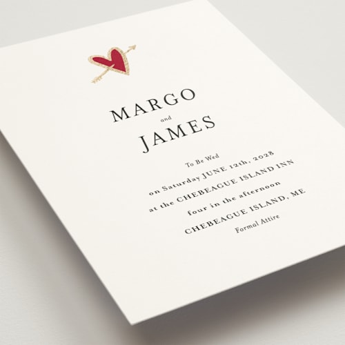 This is a snow foil stamped wedding invitations with foil pressed by Ani Somi called amore printing on signature in standard