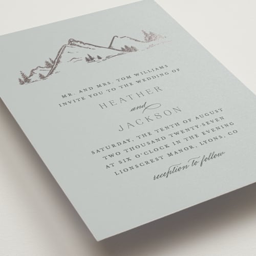 This is a wave foil stamped wedding invitations with foil pressed by Mansi Verma called colorado printing on signature in standard