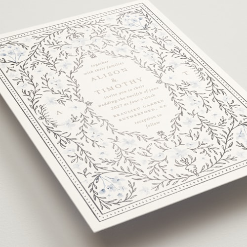 This is a balmoral foil stamped wedding invitations with foil pressed by Claudia Orengo called victorian printing on signature in standard