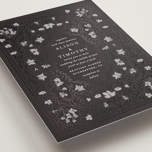 This is a lutyens foil stamped wedding invitations with foil pressed by Claudia Orengo called victorian printing on signature in standard