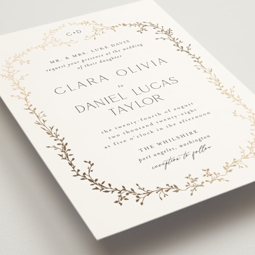 Wildflower Foil-Pressed Wedding Invitations by Jennifer Postorino