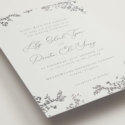 This is a bling foil stamped wedding invitations with foil pressed by Design Lotus called forever and a day printing on signature in standard