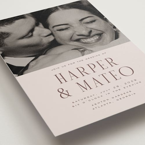 This is a rose wedding invitations with standard by Nicole Walsh called close-up printing on signature in standard