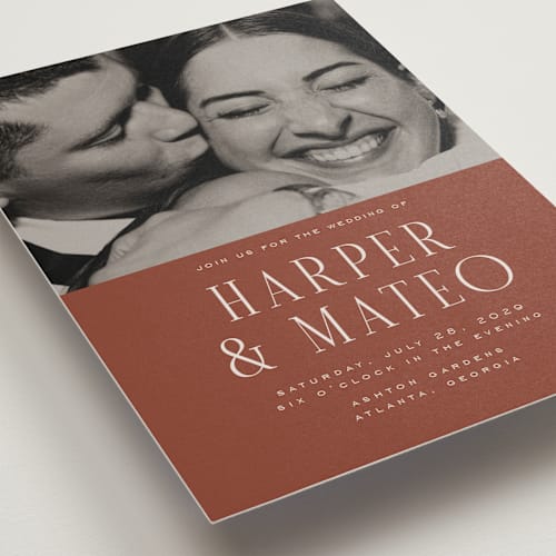 This is a spice wedding invitations with standard by Nicole Walsh called close-up printing on signature in standard