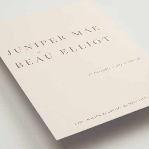 This is a blush wedding invitations with standard by Mere Paper called juniper printing on signature in standard