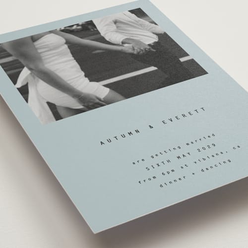 This is a sky wedding invitations with standard by Blustery August called nonnette printing on signature in standard