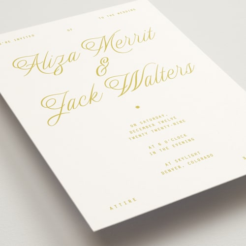 This is a sunshine wedding invitations with standard by Blustery August called cheers printing on signature in standard