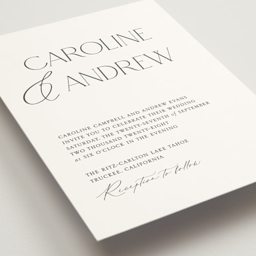 This is a cotton wedding invitations with standard by Vanessa Doyle called contemporary printing on signature in standard