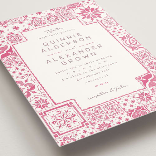 This is a candy wedding invitations with standard by Anastasia Makarova called watercolor tile printing on signature in standard